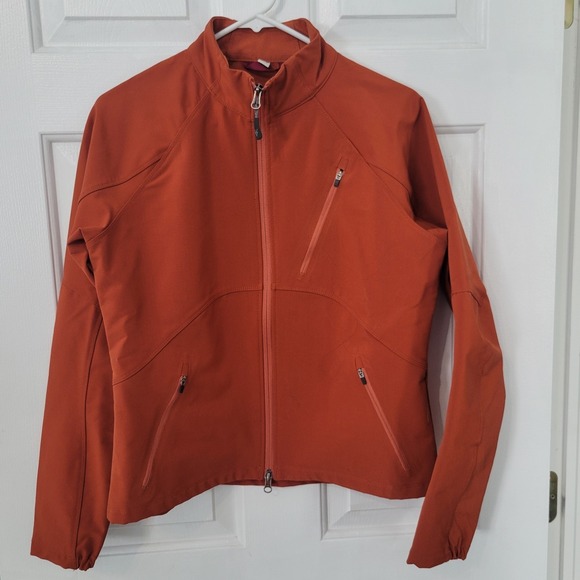 Ibex Jacket Women's Medium Orange ClimaWool Cirrus Softshell Full Zip Hiking
